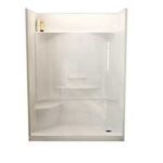 Maax 148036-000-002-29 Shower Stall, 59-3/4 in L, 30 in W, 80-1/8 in H, Fiberglass, Alcove Installation, LH seat