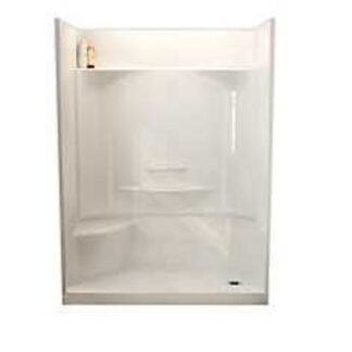 Maax 148036-000-002-29 Shower Stall, 59-3/4 in L, 30 in W, 80-1/8 in H, Fiberglass, Alcove Installation, LH seat