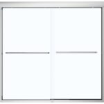MAAX Aura 135661-900-084000 Bathtub Door, Semi Frame, Clear Glass, Bypass/Sliding Door, 1/4 in Glass
