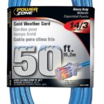 PowerZone ORCW511730 Extension Cord, 14 AWG Cable, 5-15P Grounded Plug, 5-15R Grounded Receptacle, 50 ft L, 125 V