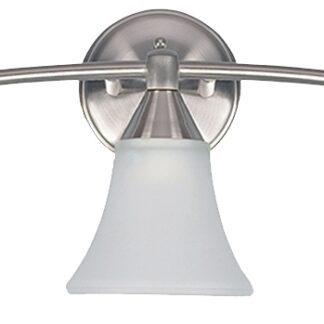 Canarm IVL221A03BPT Vanity Light, 100 W, 3-Lamp, A Lamp, Steel Fixture, Brushed Pewter Fixture