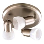 Canarm ICW9351 Track Lighting Fixture, 3-Lamp, Alabaster Glass, Brushed Pewter