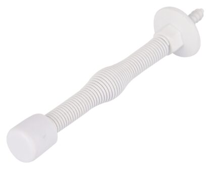 ProSource H61-Z018-PS Light-Duty Door Stop, 3/4 in Dia Base, 3 in Projection, Plastic & Steel, White