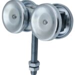 Onward 24651384XV Double Axle Box Rail Hanger, 55.88 mm Dia Roller, 8.13 mm W Roller, Steel, 450 lb, Screw Mounting