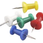 Onward 4520R Push Pin, 3/8 in Dia, Metal/Plastic, Assorted