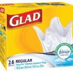 Glad Easy-Tie 30226 Garbage Bag, Regular, 22 L, White