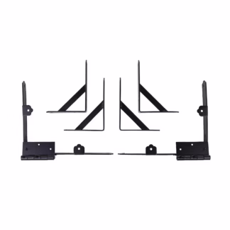 Nuvo Iron GCBHK01 Powder-Coated Galvanized Steel 72" Gate Corner Brace & Hinge Kit - Black