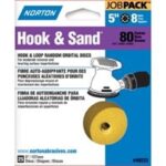 NORTON 49223 Sanding Disc, 5 in Dia, Coated, P80 Grit, Coarse, Aluminum Oxide Abrasive, Paper Backing