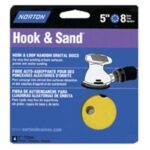 Norton 49157 Sanding Disc, 5 in Dia, Coated, P100 Grit, Medium, Aluminum Oxide Abrasive, Paper Backing