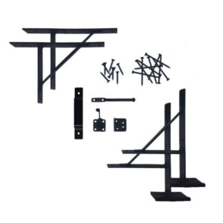 Nuvo Iron HGCBHK01 Powder-Coated Galvanized Steel Heavy-Duty Gate Corner Frame Brace Kit - Black
