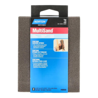 Norton 00938 5-1/2" x 4-1/2" Fine MultiSand Sanding Sponge, 2 Pack
