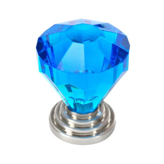 Richelieu BP10089195750 1-1/4" 10089 Eclectic Acrylic & Metal Knob - Blue & Brushed Nickel