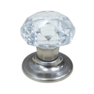 Richelieu BP100904519511 1.79" 1009 Eclectic Crystal Knob - Clear & Brushed Nickel