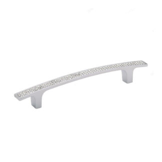 Richelieu BP123412814001 7-3/32" 1234 Modern Metal & Crystal Pull - Crystal & Chrome