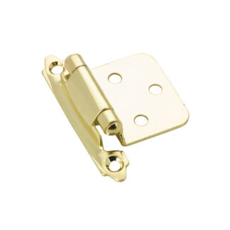 Richelieu BP134130 2.76" 134 Semi-Concealed Self-Closing Cabinet Hinge, 2 Pack - Brass