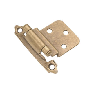 Richelieu BP134MAE 2.76" 134 Semi-Concealed Self-Closing Cabinet Hinge, 2 Pack - Antique Brass