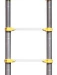 Metaltech E-LAD12T2 Telescopic Ladder, 16 ft H Reach, 250 lb, Aluminum, Yellow