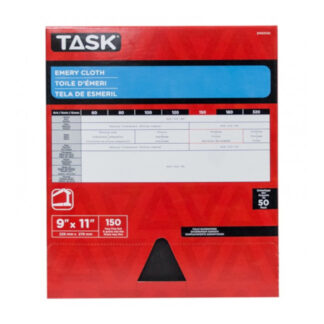 Task EMO5150 11" x 9" 150 Grit Emery Sanding Sheet, 50 Pack