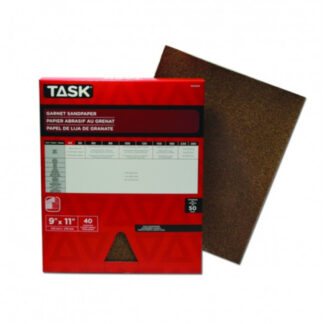 Task GA11040 11" x 9" 40 Grit Coarse Garnet Abrasive Sandpaper, 50 Pack