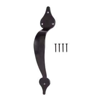ProSource 33195PKS-PS Powder-Coated Steel Outdoor Ornamental Gate Pull - Black