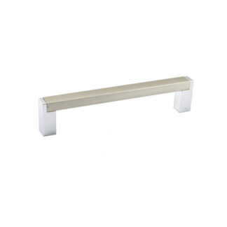 Richelieu BP801128140 128mm 801 Modern Metal Pull - Chrome & Brushed Nickel