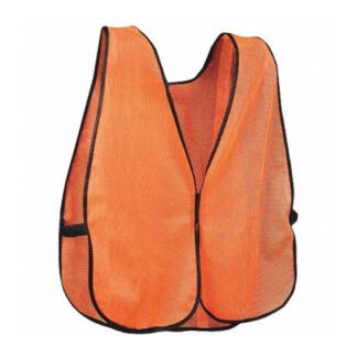 Safety Works 818040 Hook & Loop Reflective Mesh Safety Vest, One-Size - Orange