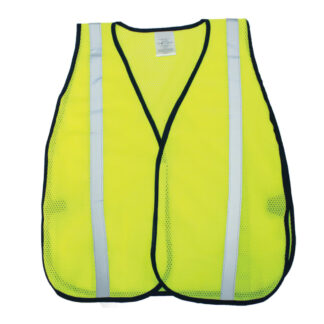 Safety Works SWX00354 Hook & Loop High-Visibility Safety Vest, One-Size - Lime/Yellow