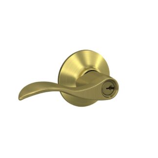 Schlage Standard Trim Keyed Entry Accent Lever - Satin Brass