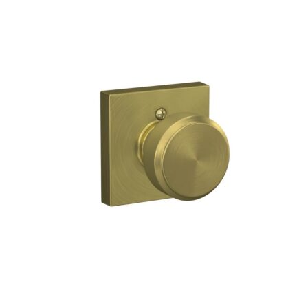 Schlage Collins Trim Dummy Bowery Knob - Satin Brass