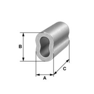 Vanguard 2950-0012 3/16" Aluminum Oval Sleeve