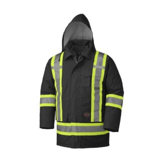 Pioneer V1120470 High Visibility Waterproof 7-in-1 Parka - Black