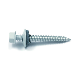 Reliable #9 Hex Head Roofing Screw, 100 Pack - White