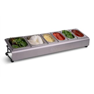 Ooni UU-P0CE00 6-Container Stainless Steel Pizza Topping Station