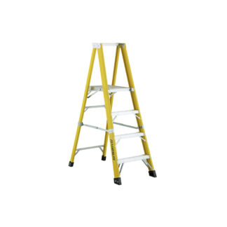 FeatherLite 6504 4ft Fibreglass Ladder - Yellow & Aluminum