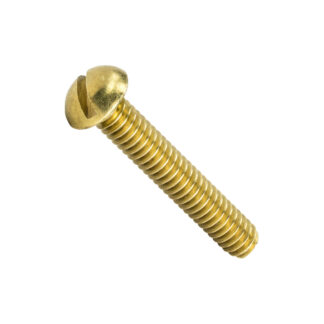 10-32 x 2" Brass Round Head Machine Screw, 100 Box