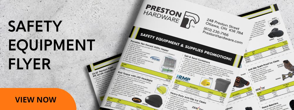 Flyer for safety equipment essential products