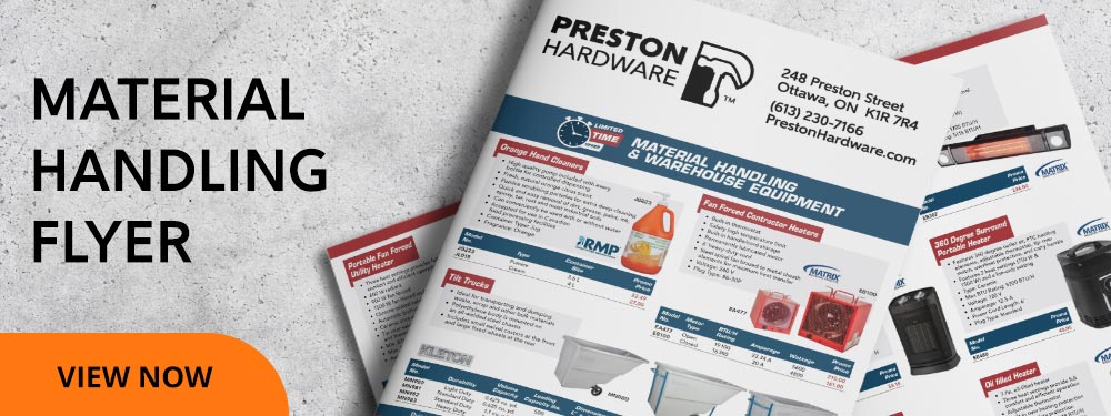 Flyer for material handling essential products