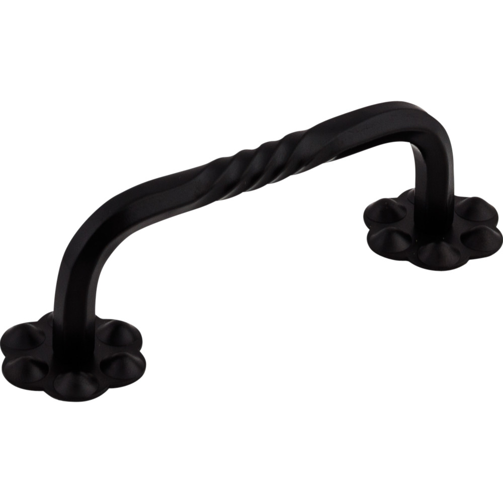 Top Knobs Normandy Thin Twist D Pull, 3 5/32" Center to Center, Patina Black