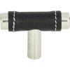 Atlas Zanzibar Black Leather Knob 1 7/8"