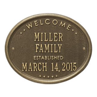 Whitehall Welcome Oval "FAMILY" Established Personalized Plaque