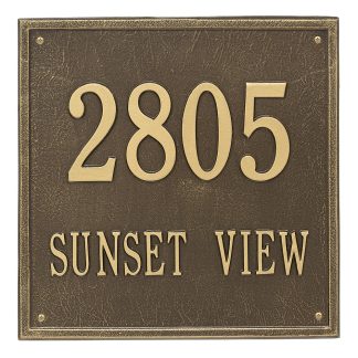 Whitehall Personalized Square Plaque - Estate -Wall - 2 Line