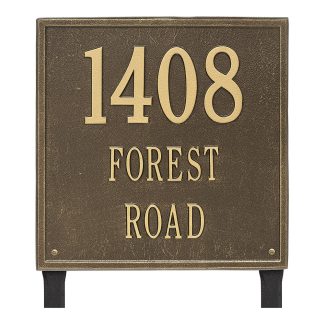 Whitehall Personalized Square Plaque - Estate - Lawn - 3 Line