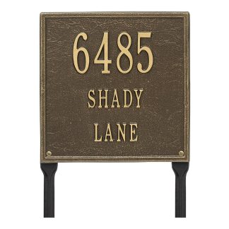 Whitehall Personalized Square Plaque - Standard - Lawn - 3 Line
