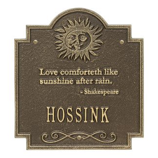 Whitehall Sun Poem Personalized Plaque