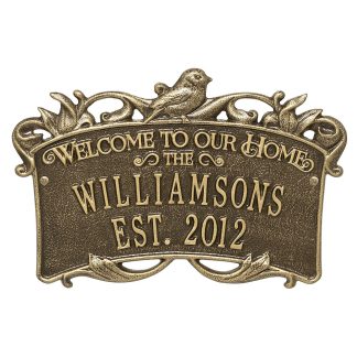 Whitehall Songbird Welcome Anniversary Personalized Plaque