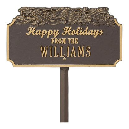 Whitehall Happy Holidays w/Bells - Std Lawn - 1 Line