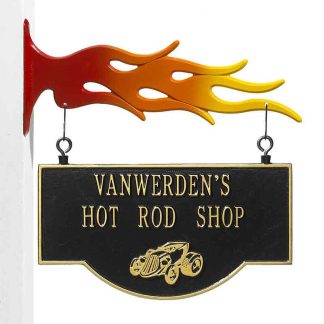 Whitehall 2-Sided Hanging Garage Hot Rod Plaque
