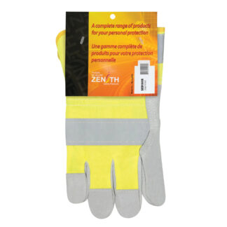 Zenith Safety Products SED161R High-Visibility Winter-Lined Fitters Gloves, Large - White & Yellow