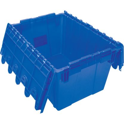 Kleton 21.65" x 15.5" x 12.5" Flip Top Plastic Distribution Container, Blue