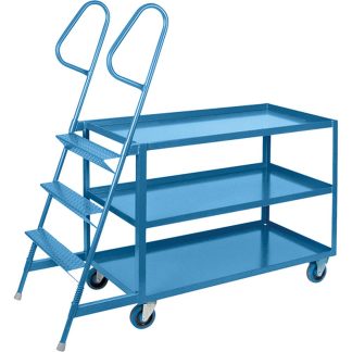 Kleton 24" x 64" x 61" 3-Tier Stock Picking Cart, 1200lbs Capacity